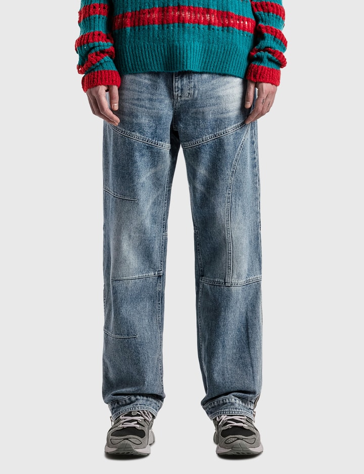 ウォッシュド ブルージッパー ワイドレッグジーンズ Placeholder Image