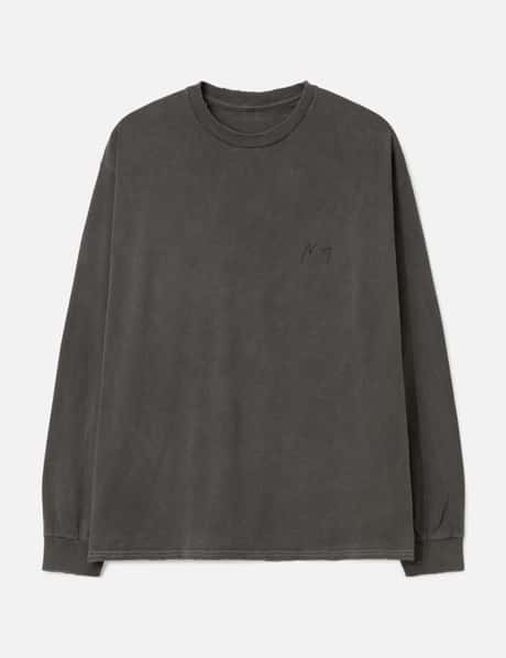 ANCELLM Embroidery Dyed Long Sleeve T-shirt
