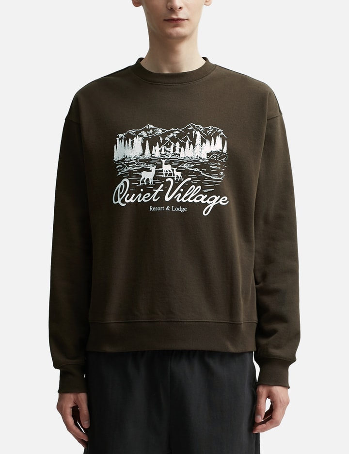 Museum Of Peace & Quiet Quiet Village Crewneck Sweatshirt In Brown