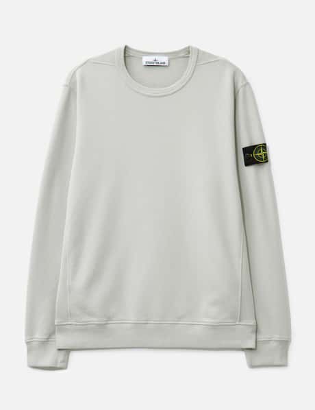 스톤 아일랜드 Brushed Organic Cotton Fleece Sweatshirt with ribbed inserts