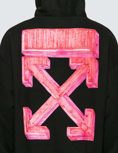 OFF-WHITE PINK/ORANGE MARKER ARROWS HOODIE BLACK – Bank of Hype