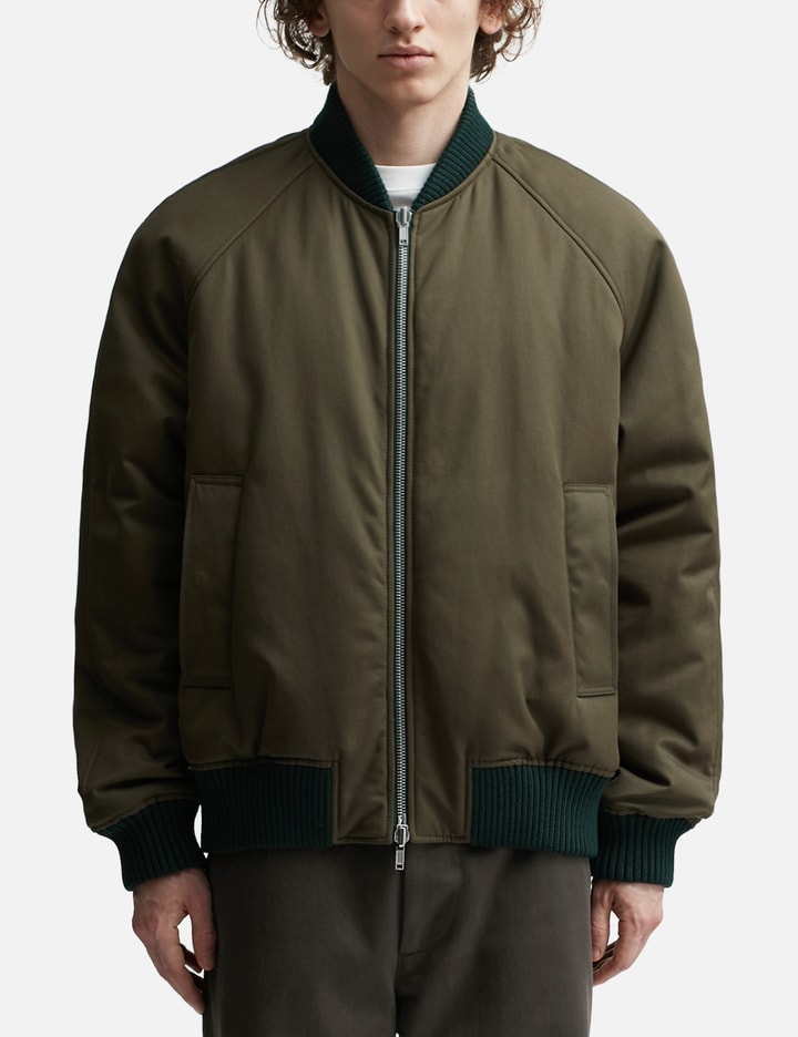 Shop Burberry Reversible Check Bomber Jacket In Green