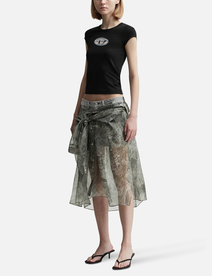 Shop Diesel O-jeany Skirt With Shirt Detail In Grey