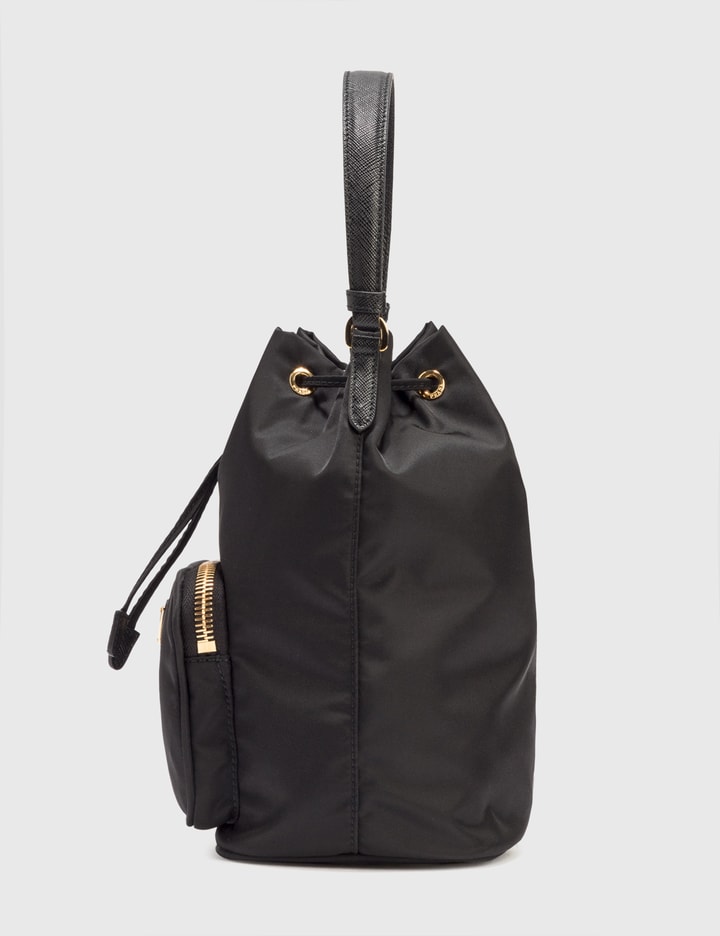 Prada Duet Nylon Bucket Bag in Black
