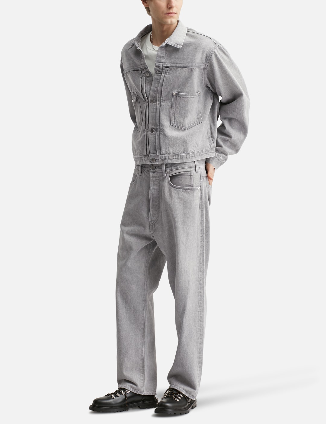 Time Travel Trucker Jacket Gray Denim view 15