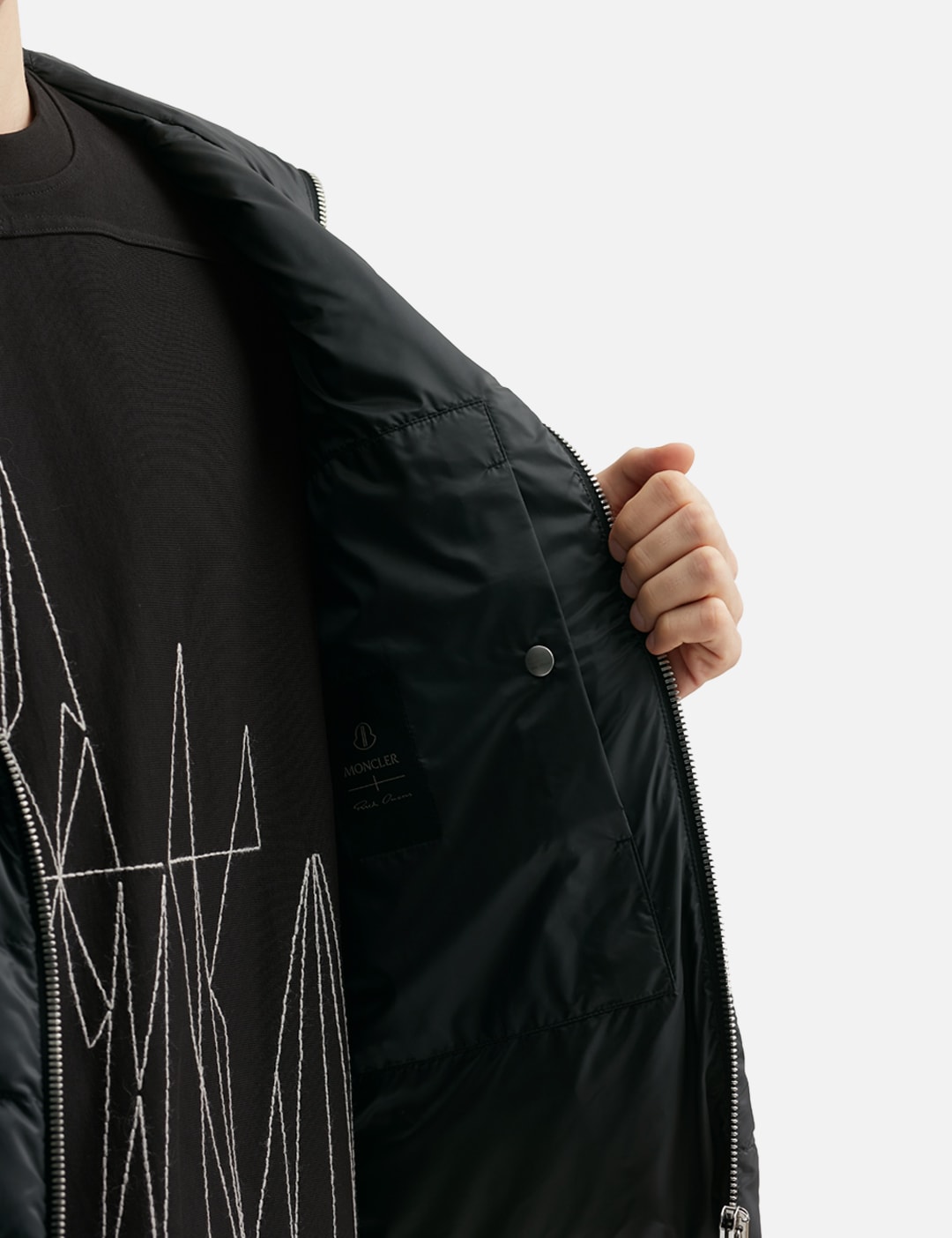 Moncler + Rick Owens Ziplock Hooded Short Down Jacket view 18