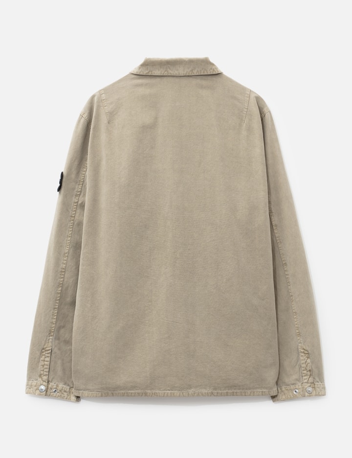 Stone Island Mineral Dyed Panama Cotton Snap-Front Overshirt With Chest Pocket