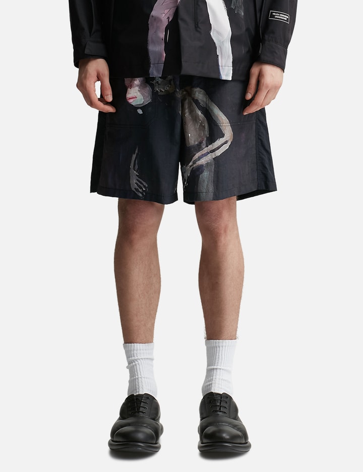 Shop Undercover Uc1d4507-2 Nylon Shorts In Black
