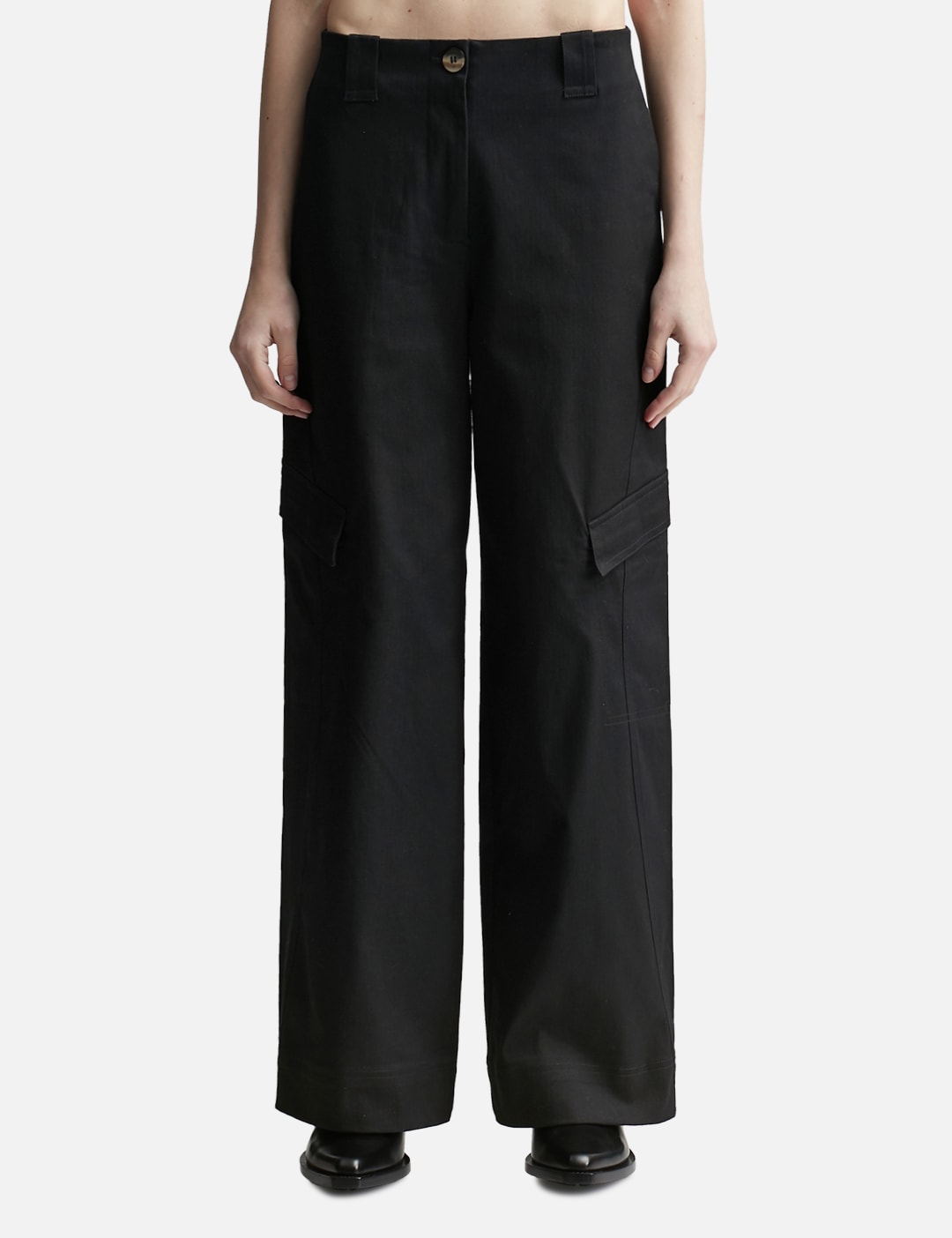 Herringbone Canvas Mid Waist Pants view 13