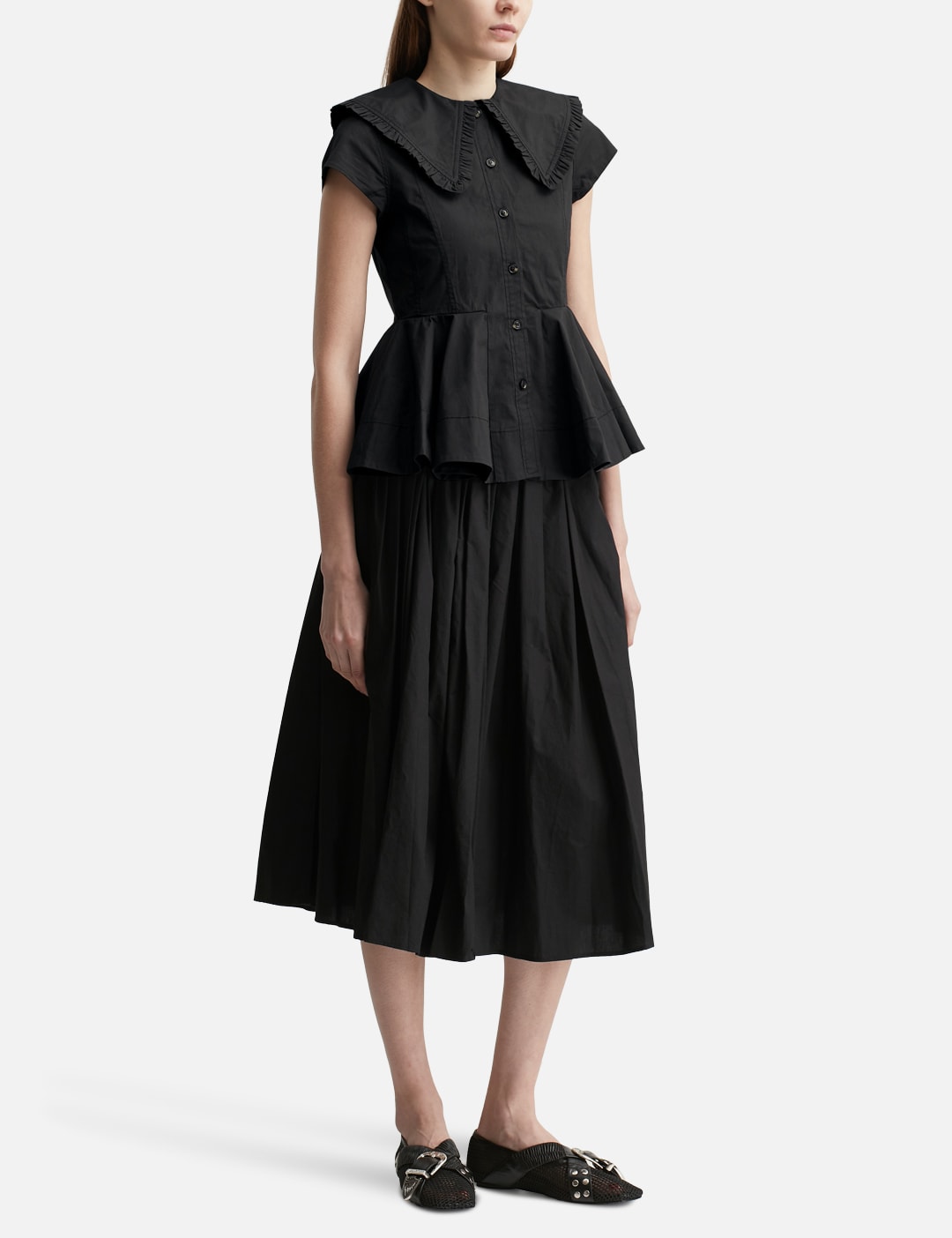Short Cotton Ruffle Shirt view 12