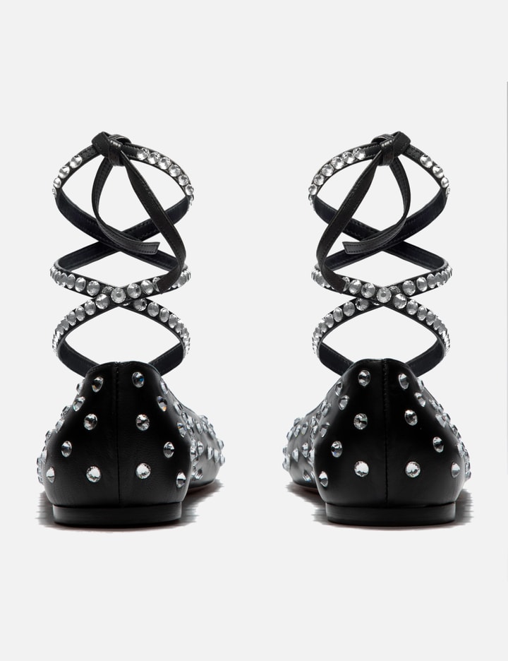 Ane Crystal Lace Up Flat Black Nappa Placeholder Image