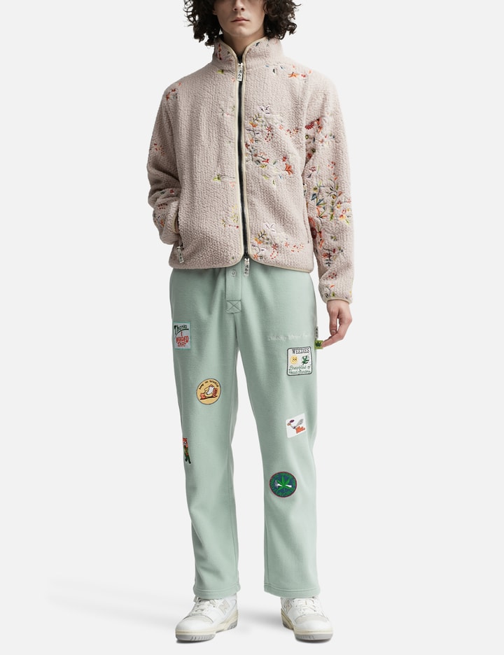 ABC. FLORAL EMBROIDERED FLEECE ZIP-UP Placeholder Image