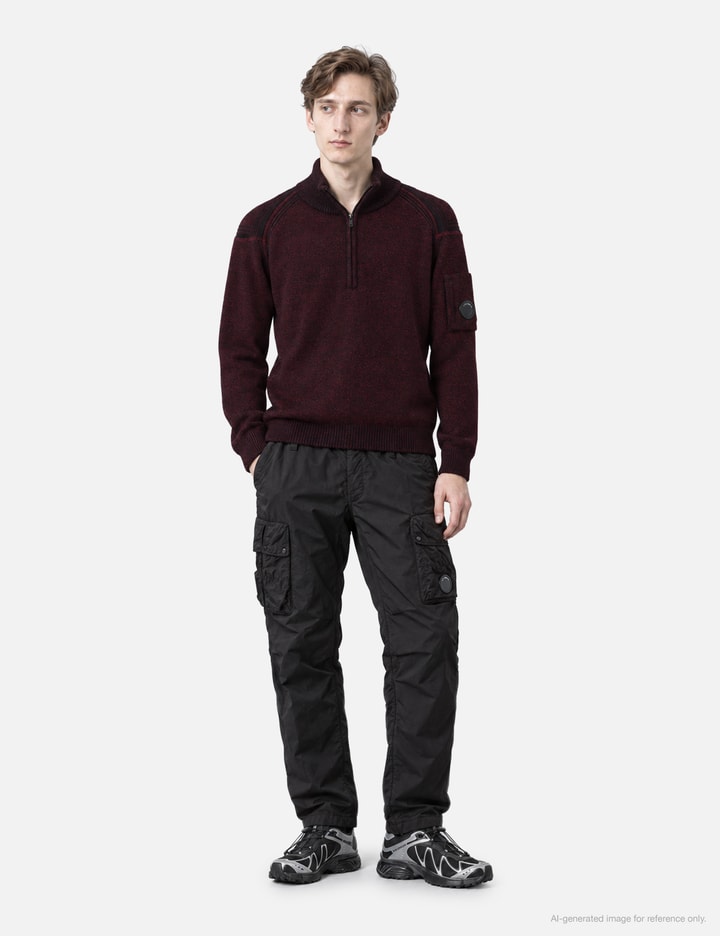 C.P. Company Fleece Knit Lens Half Zip Sweater