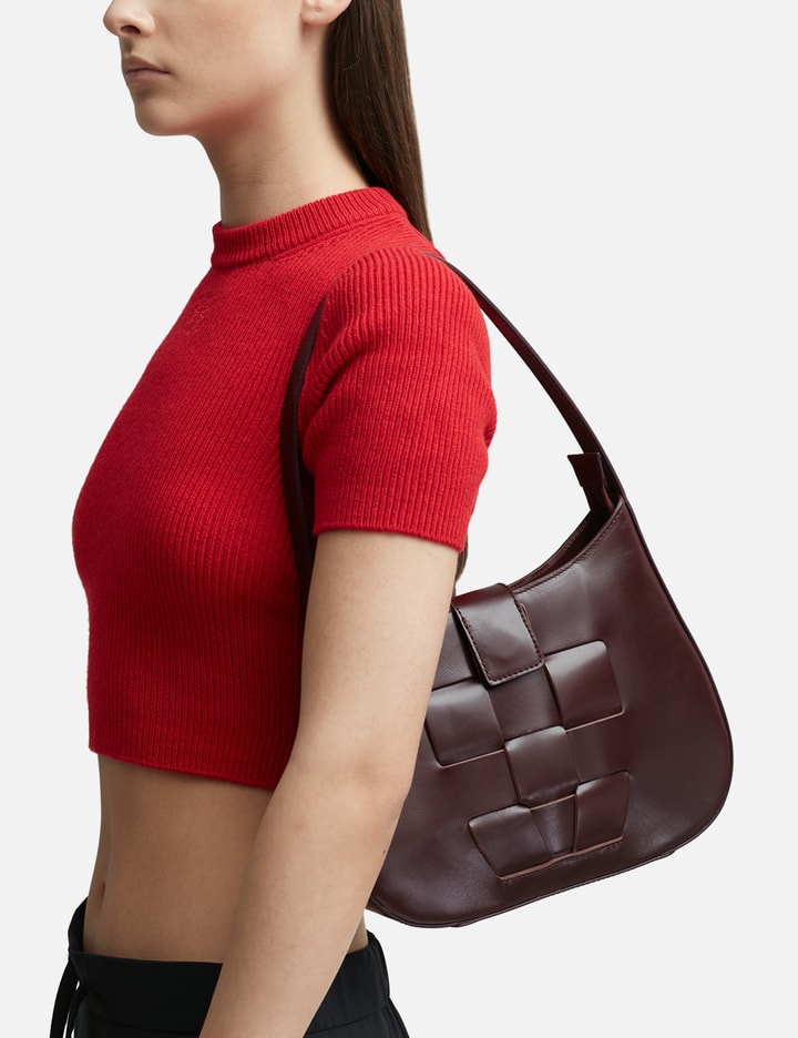 Hereu Brown Bauza Woven Shoulder Bag In Calf Leather Woman