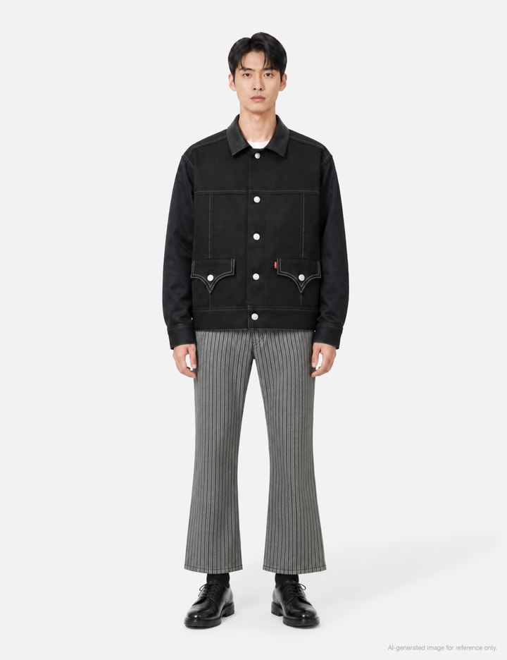 Junya Watanabe Man Junya Watanabe Man X Levi's Wool Serge And Silk Satin Trucker Jacket