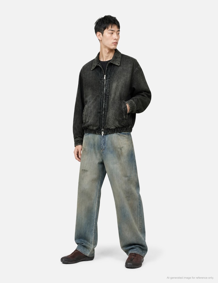 ANCELLM Aging Denim Tuck Jacket