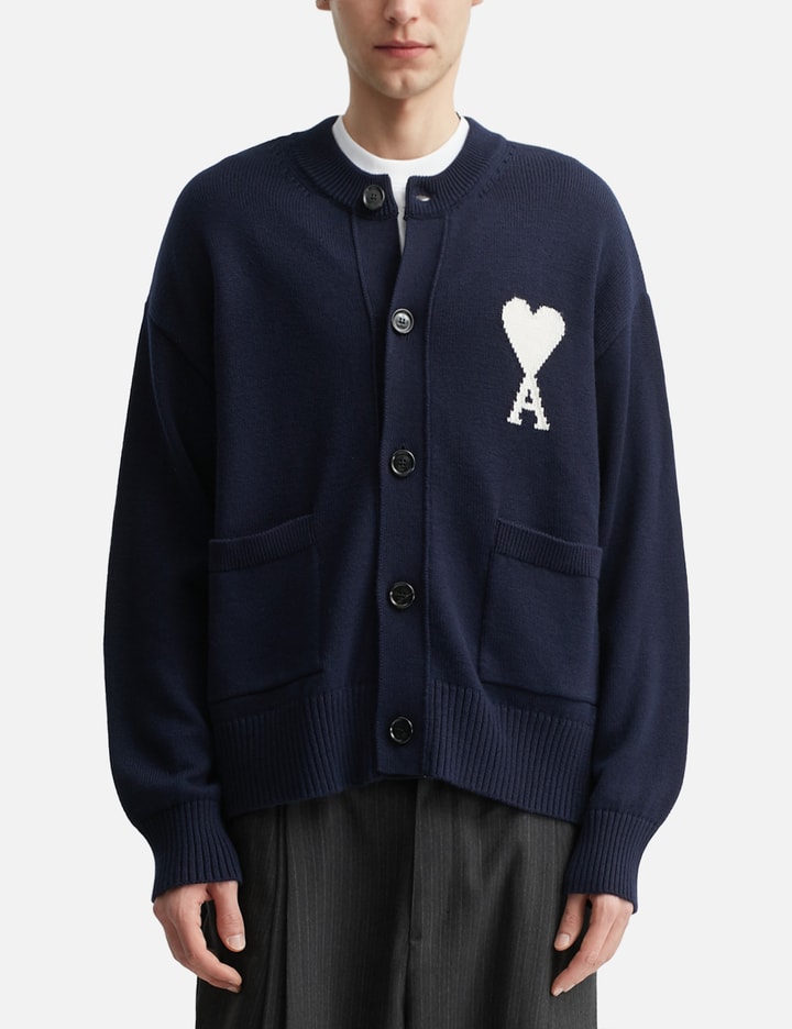 アミ パリス Crewneck Ami De Coeur Cardigan