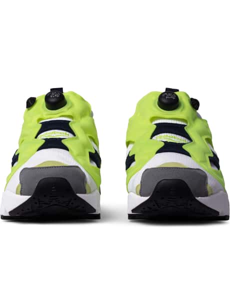 Reebok - White/Neon Yellow/Athletic Navy/Flat Grey Instapump  display picture 3