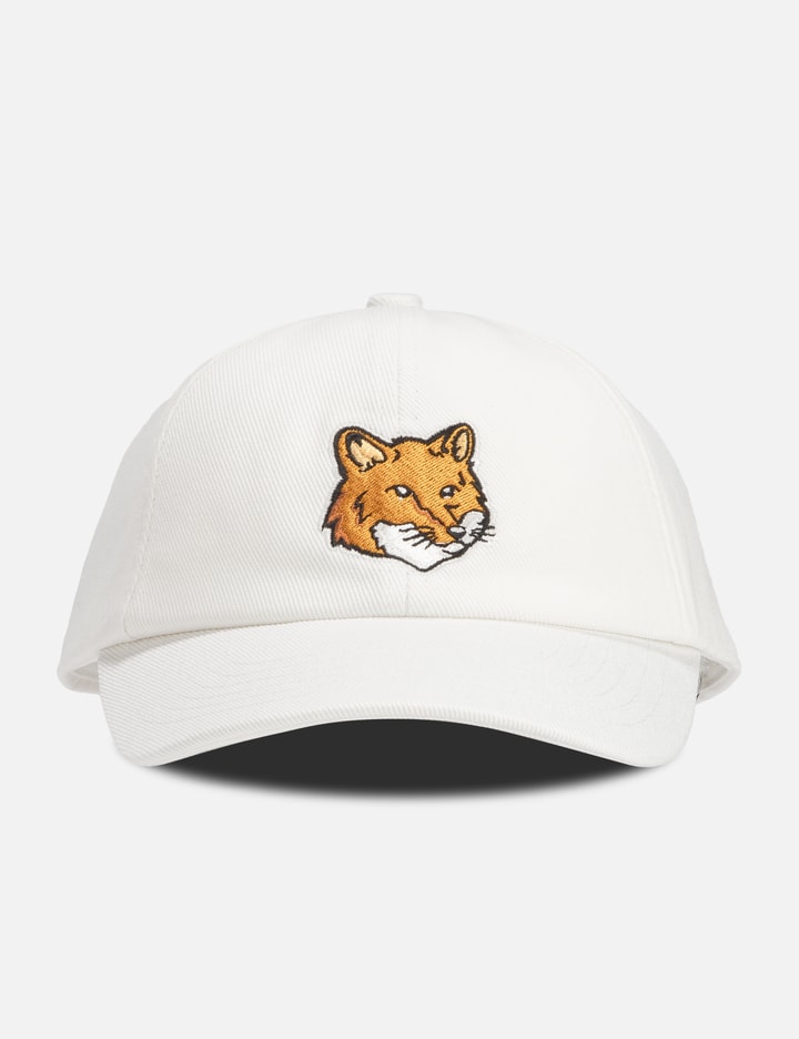 Maison Kitsuné Large Fox Head Embroidery 6p Cap In White