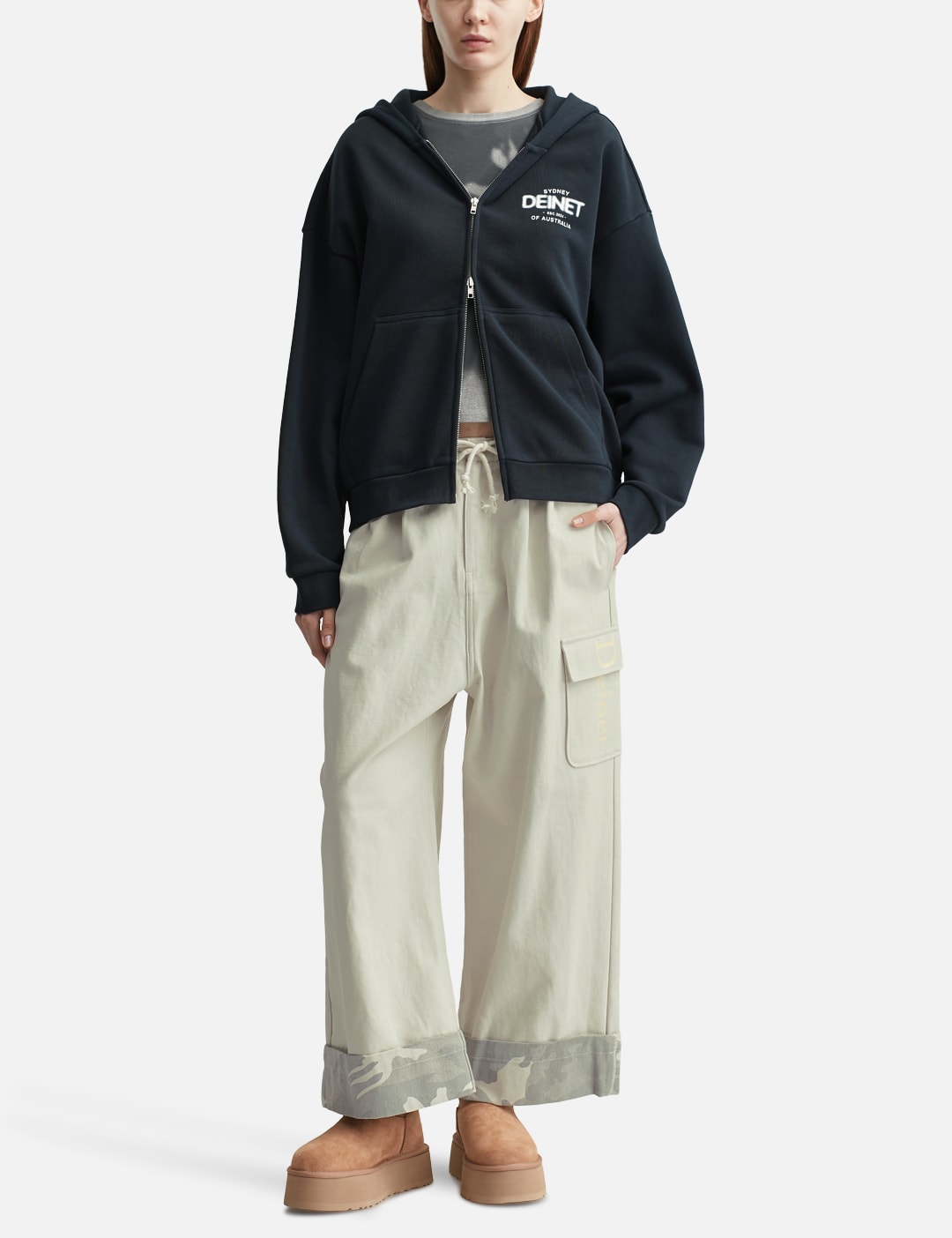 Roll Up Cargo Banding Pants Grey view 12