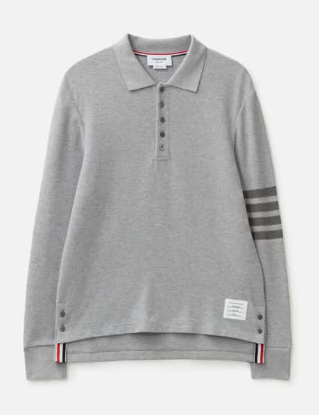 Textured Pique 4-Bar Long Sleeve Polo view 6