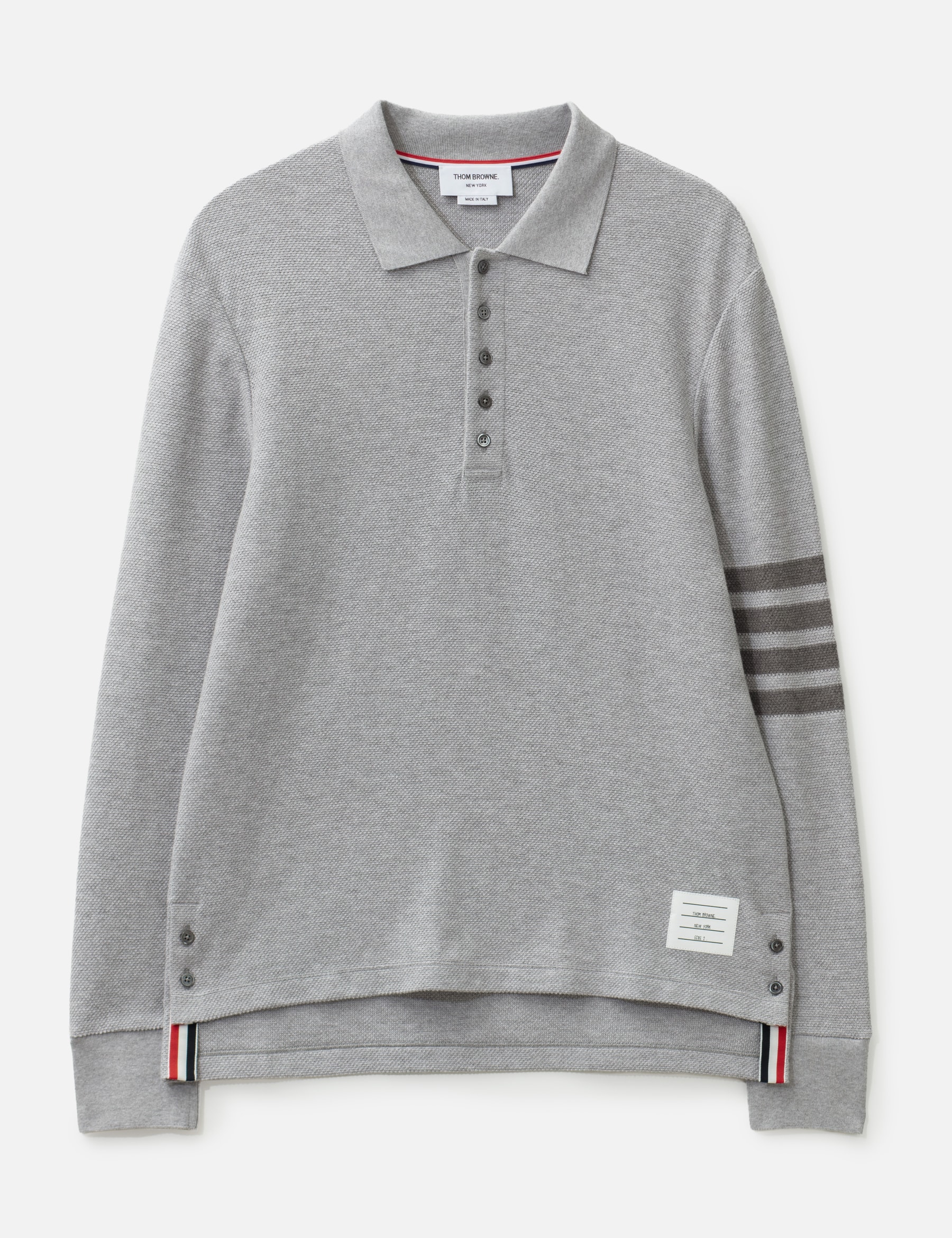Textured Pique 4-Bar Long Sleeve Polo view 16