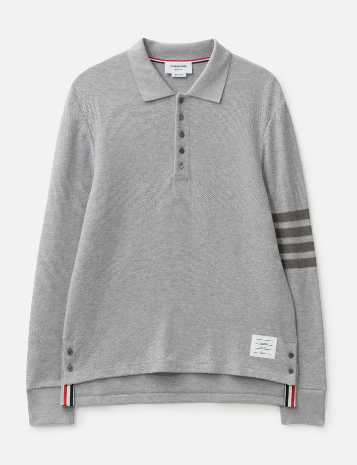 톰브라운 Textured Pique 4-Bar Long Sleeve Polo