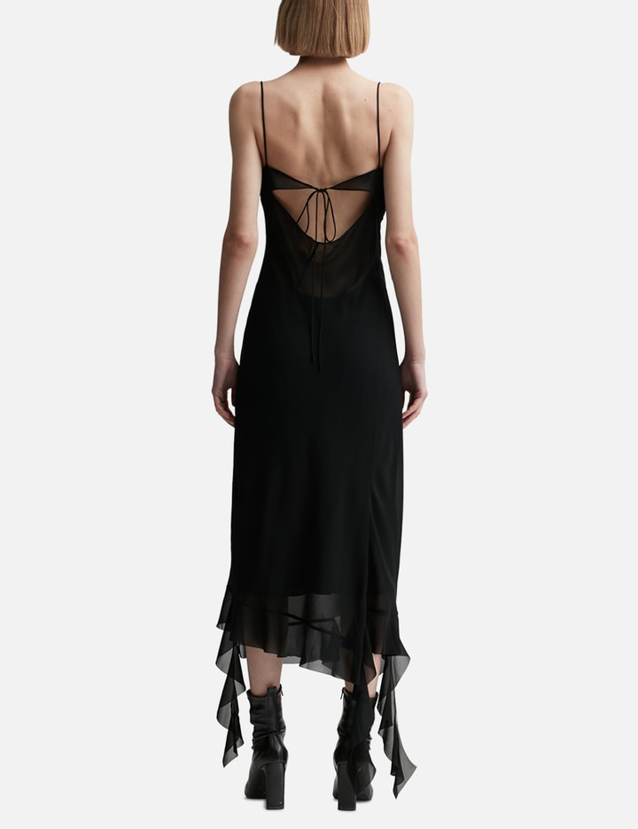 Shop Acne Studios Ruffle Strap Dress In Black