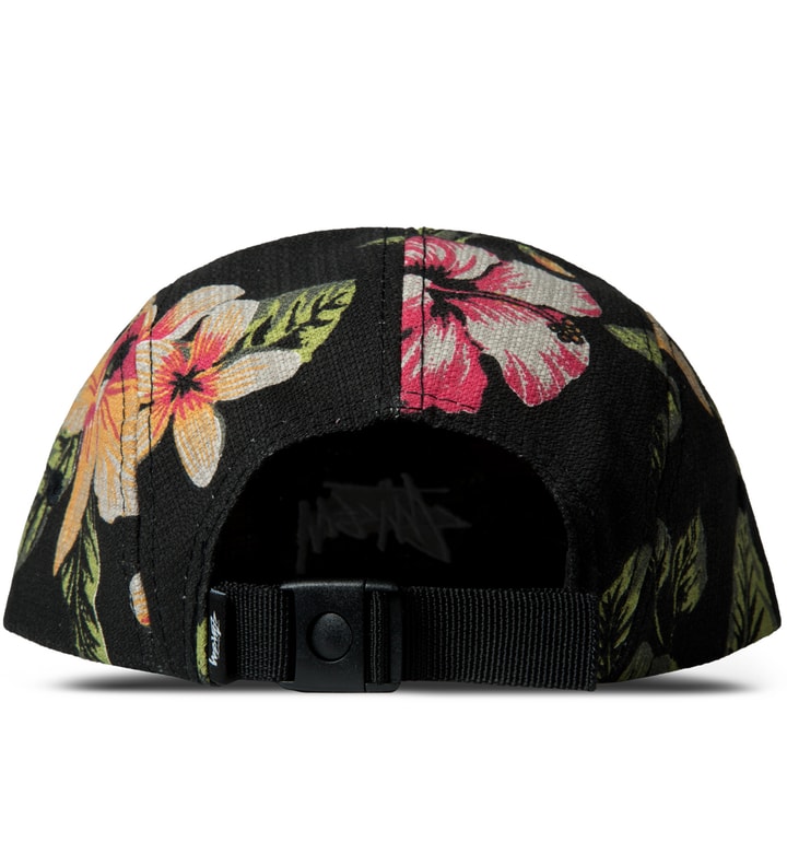 Black Vintage Flower Camp Cap Placeholder Image