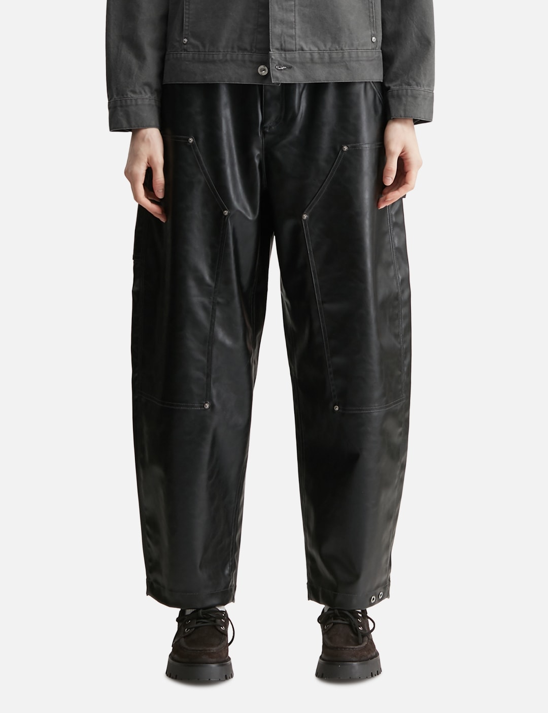 Reset Faux Leather Wide-Leg Trousers view 11