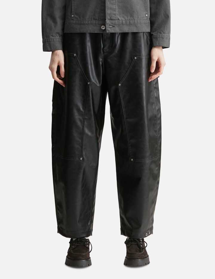 TEAM WANG design Reset Faux Leather Wide-Leg Trousers