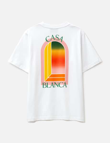 Casablanca グラデーションアーチ ロゴ Tシャツ