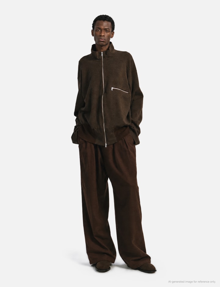 ANCELLM Shrink Wool Zip Up Stand Blouson