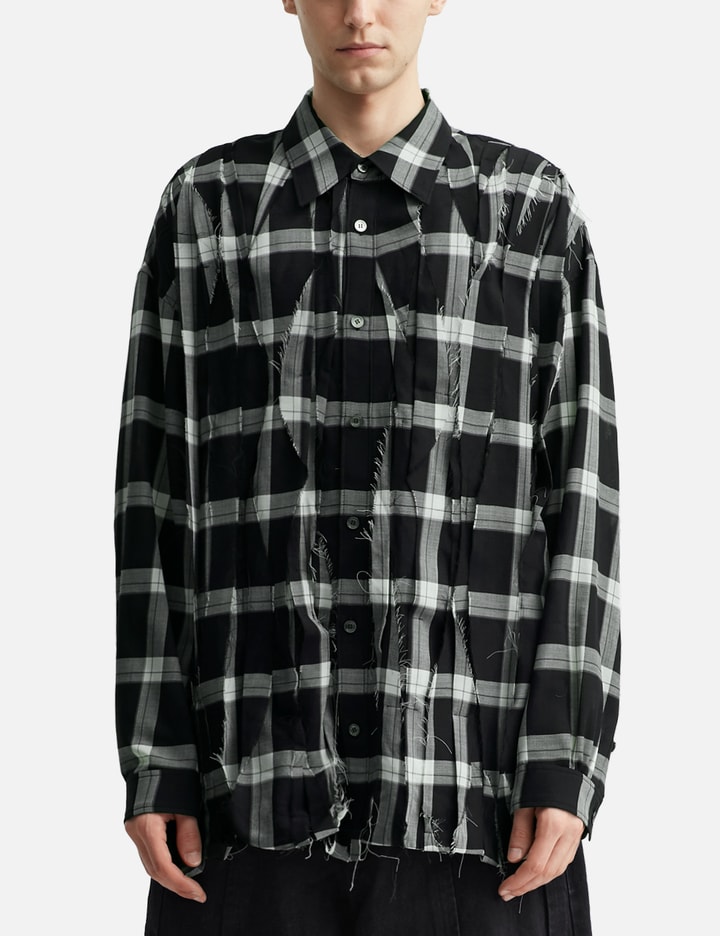 Asymmetric Pleats Check Shirt Placeholder Image