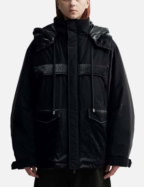 Ader Error Oversized Mixed Fabric Quilted Parka