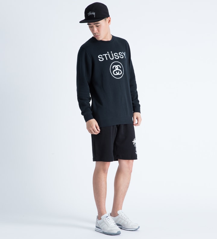 Navy Stussy Link Embossed Crewneck Sweater Placeholder Image