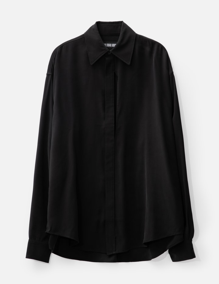 Lgn Louis Gabriel Nouchi Long Shirt With Asymmetrical Opening In Black