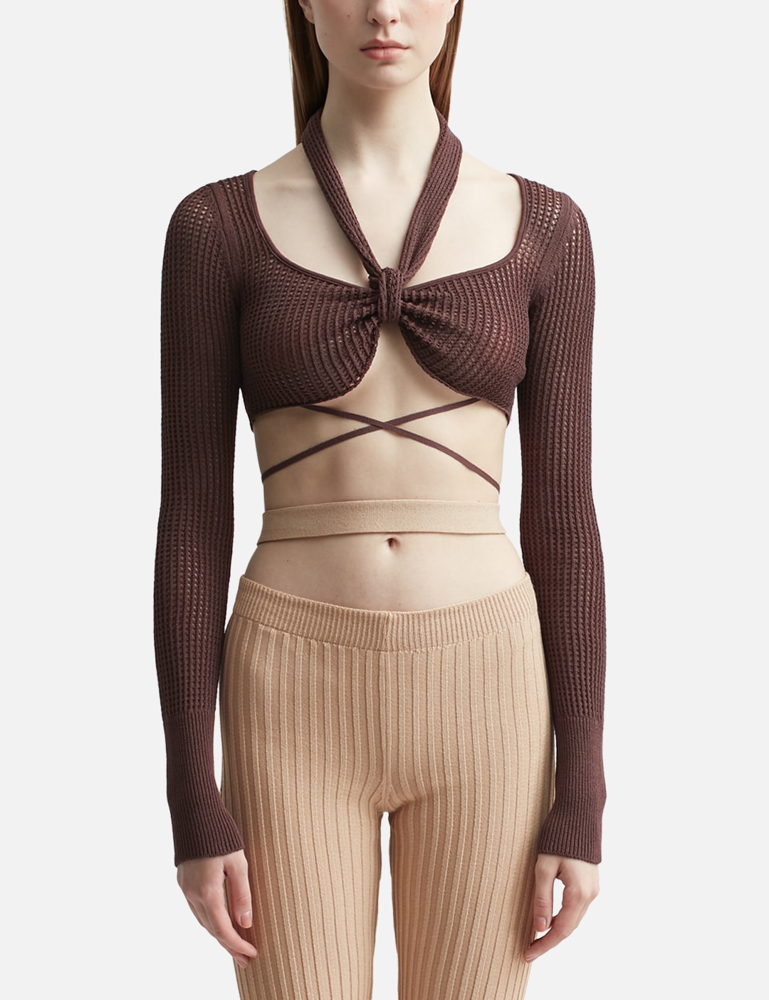 FISHNET KNIT CROP TOP view 13