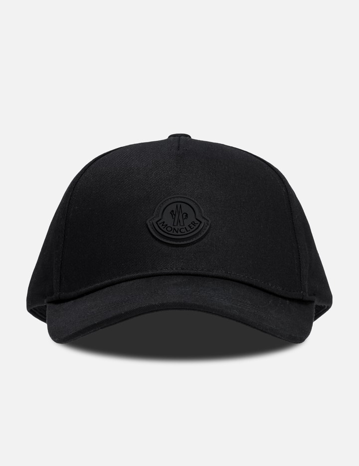 Moncler Logo Patch Baseball Cap In Black