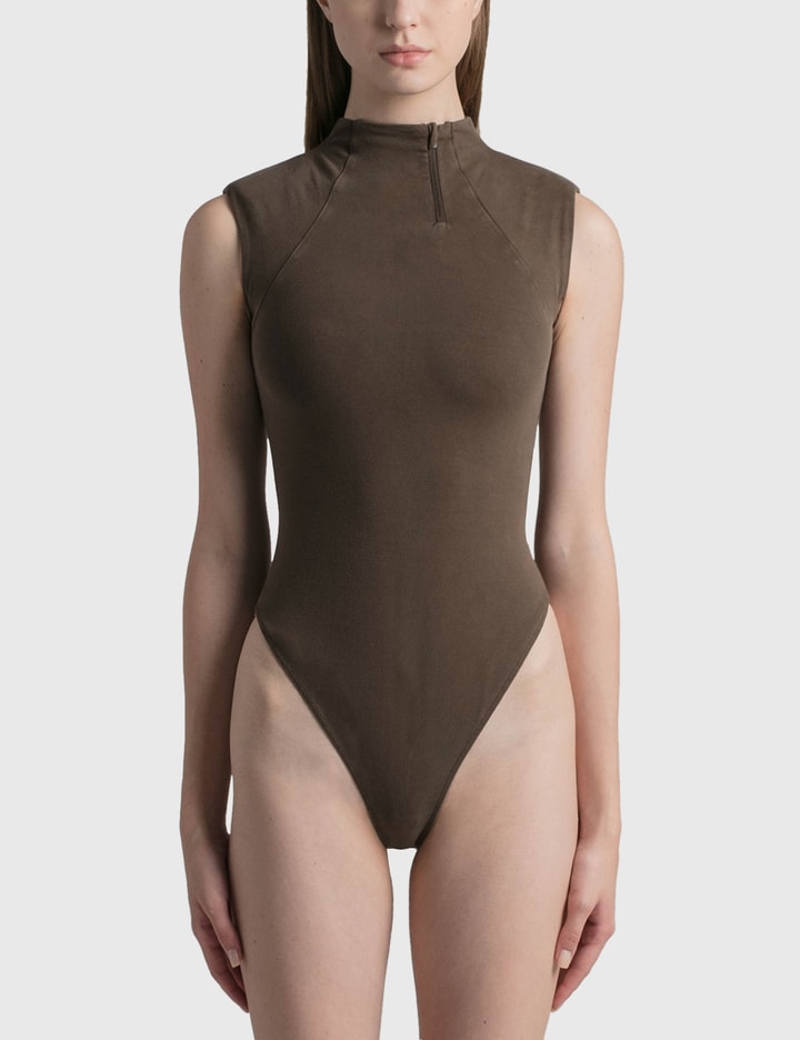 square neck bodysuit cotton spandex brunette – entire studios