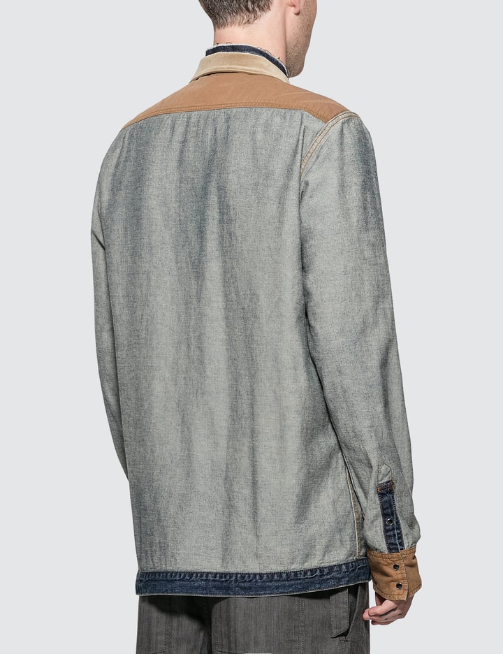 Velvet Panels Denim Shirt Placeholder Image
