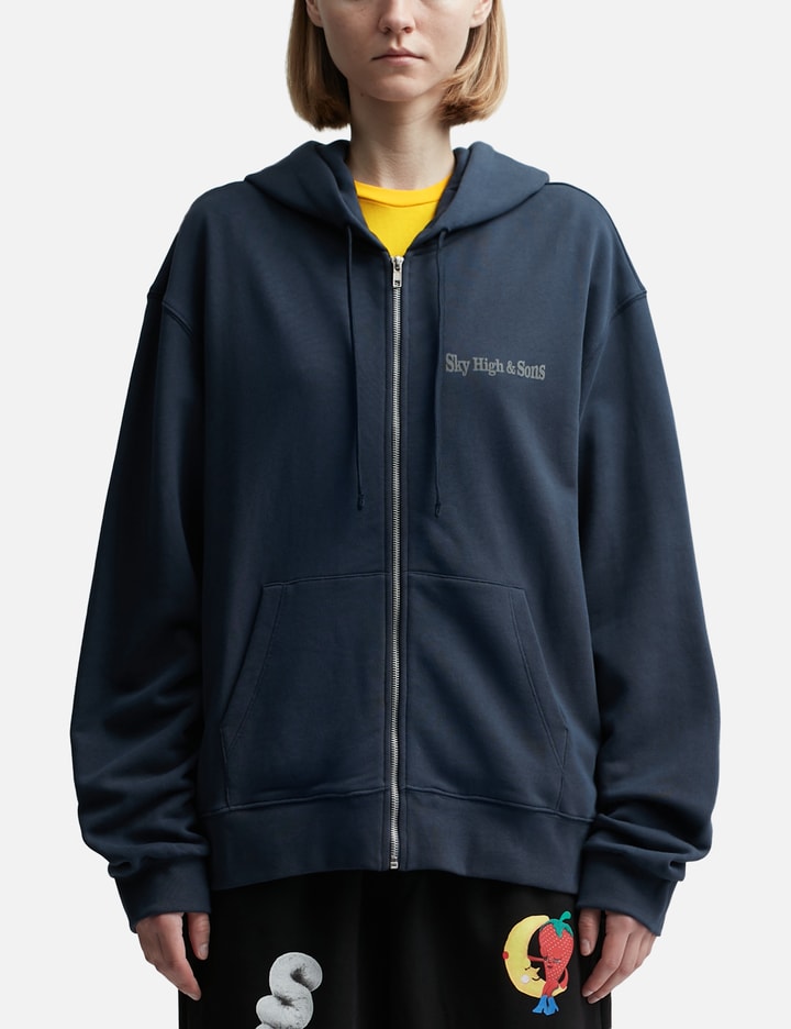 Sky High Farm Workwear Sky High And Sons Zip-up Hoodie In Blue
