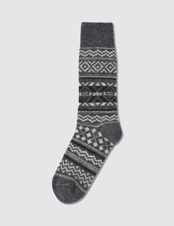 Men's Wool Large Size Fair Isle Socks Placeholder Image
