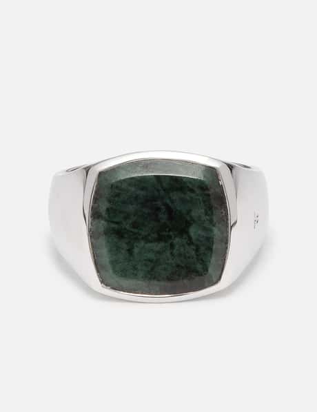 TOM WOOD Cushion Green Marble Ring