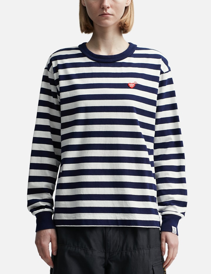 Human Made Striped L/s T-shirt In White
