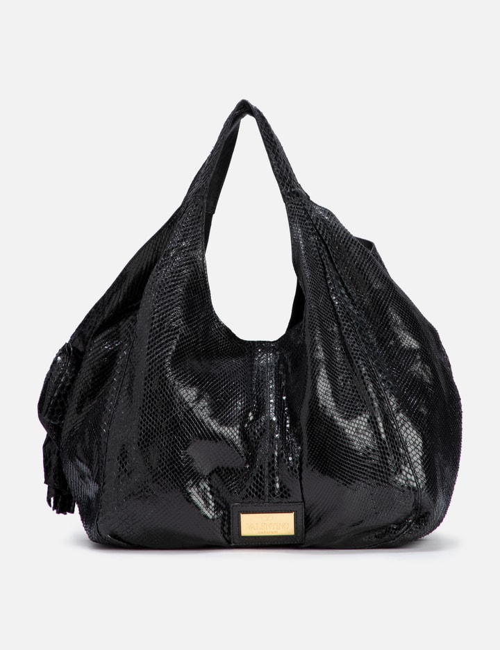 Valentino Garavani Valentino Lizard Handbag In Black