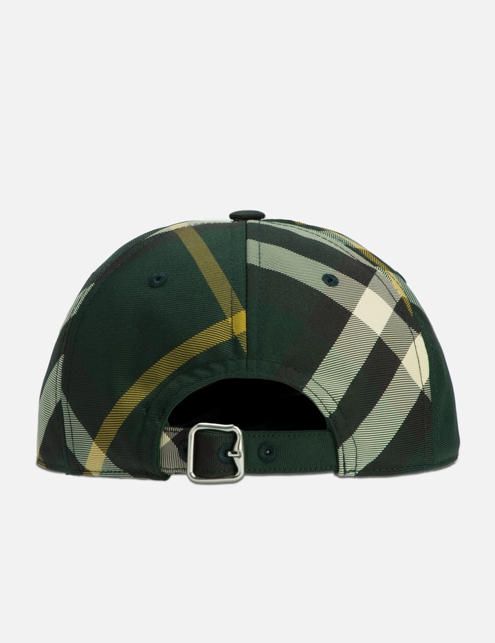 Shop Burberry Check Baseball Cap In Green