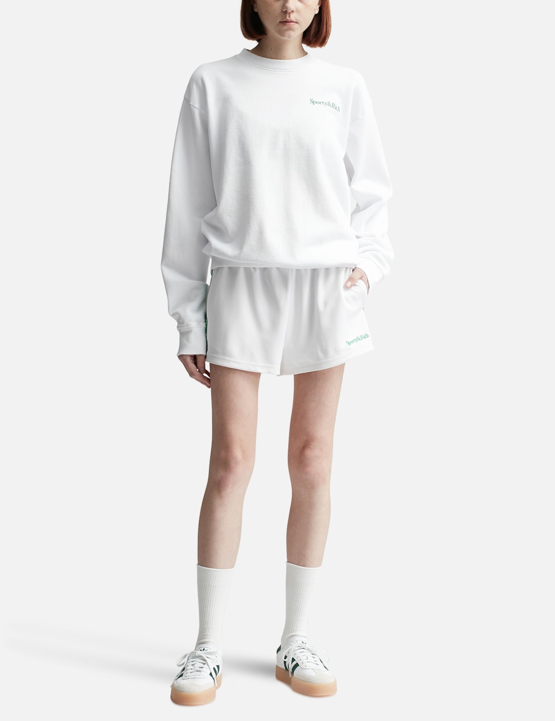 Serif Logo Roller Shorts White/Verde view 16