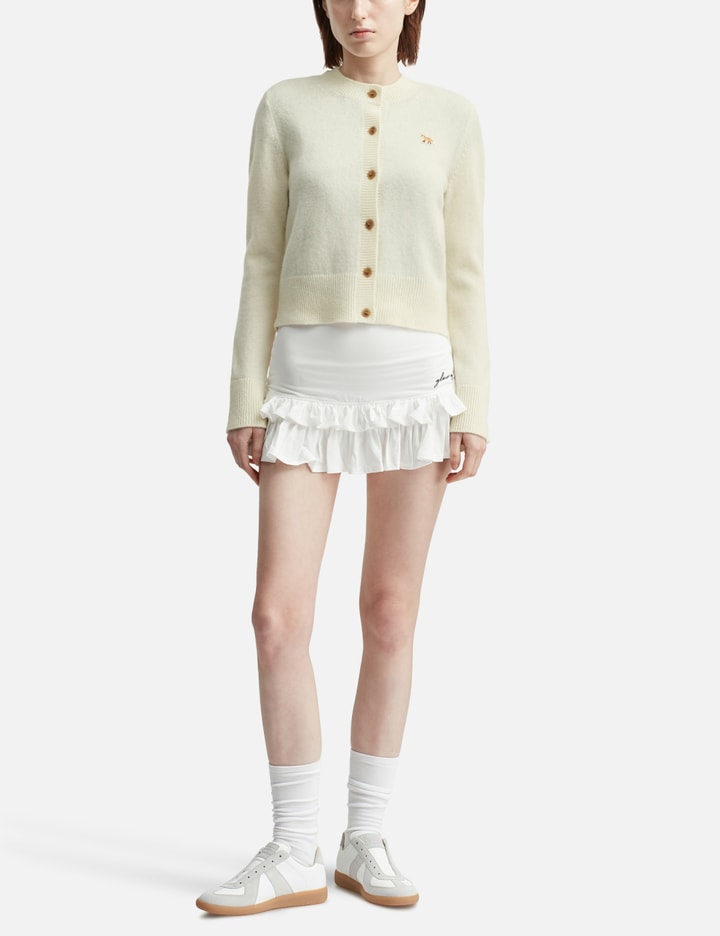 Maison Kitsuné Profile Fox-embroidered Button Cardigan In Neutral