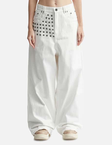 "Devlin" Studded Waxed Baggy Denims view 5